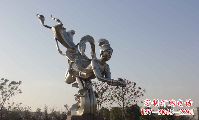 黄冈不锈钢蟠桃仙女雕塑美丽的传说