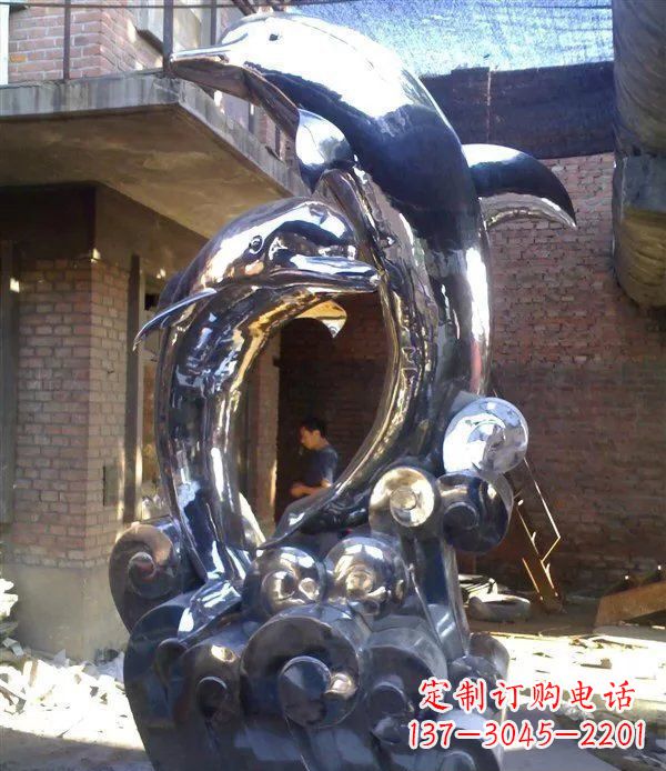 黄冈不锈钢海豚美观动态的雕塑