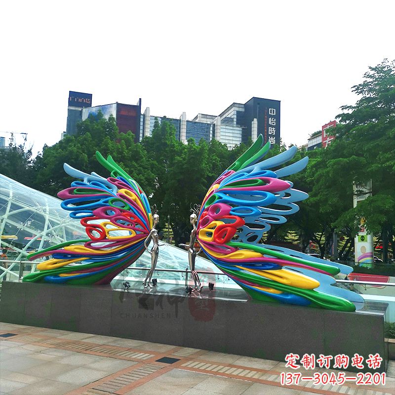 黄冈蝴蝶城市广场步道装饰雕塑