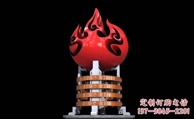 黄冈不锈钢火炬雕塑传承奋进精神