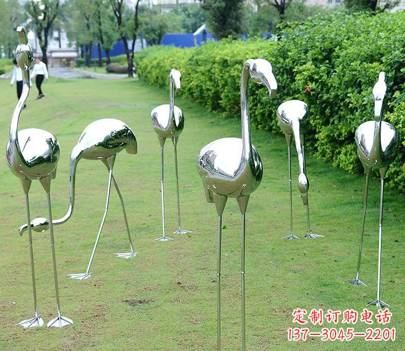 黄冈不锈钢火烈鸟雕塑美丽的艺术杰作