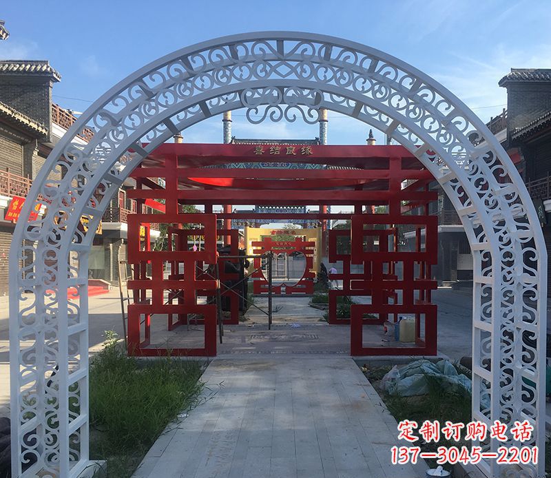 黄冈不锈钢拱门雕塑——精美绝伦