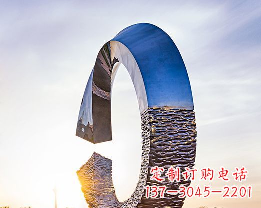 黄冈不锈钢景观圆环雕塑环绕自然之美