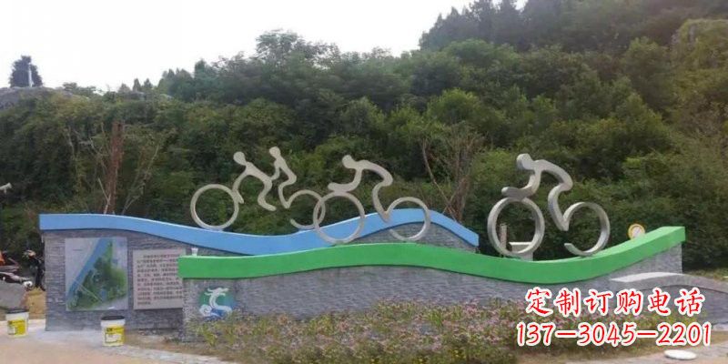 黄冈不锈钢自行车雕塑——给景区增添一抹绚烂