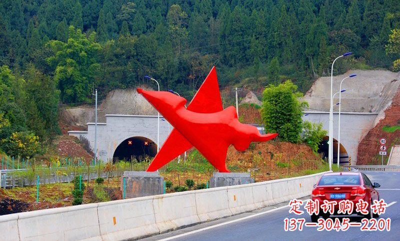 黄冈不锈钢五角星雕塑标志着和平与希望