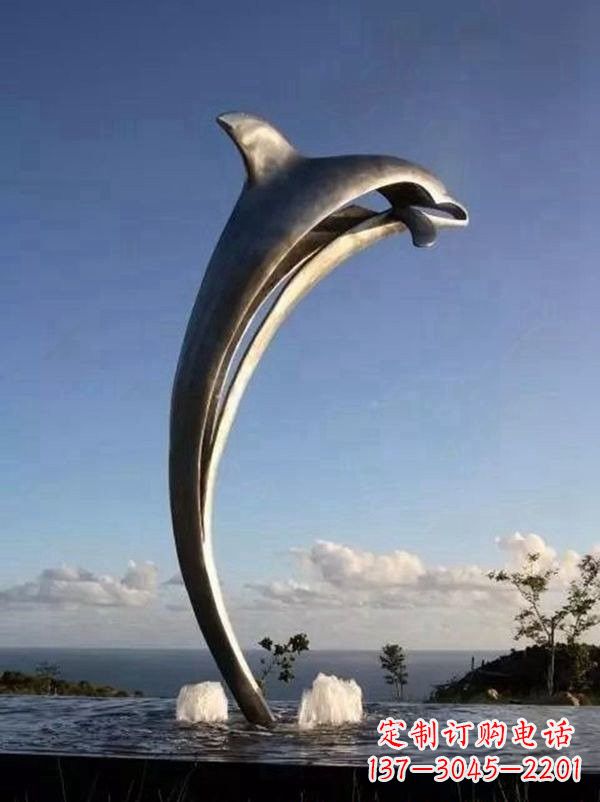 黄冈不锈钢海豚雕塑让游客流连忘返