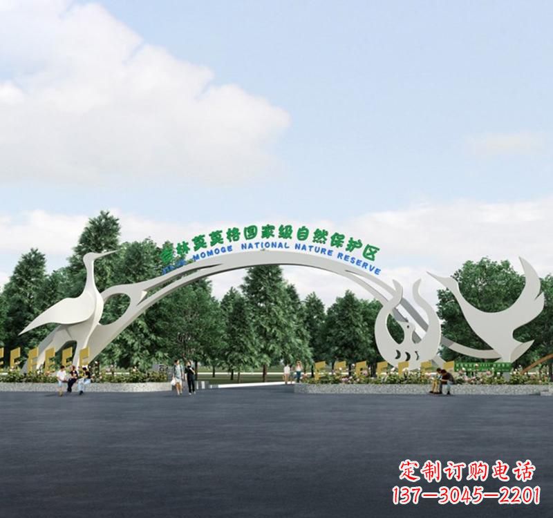 黄冈不锈钢景区拱门雕塑精美绝伦
