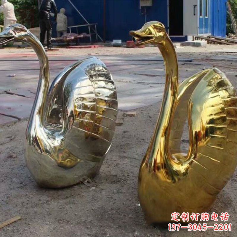 黄冈不锈钢天鹅雕塑精美而绚丽