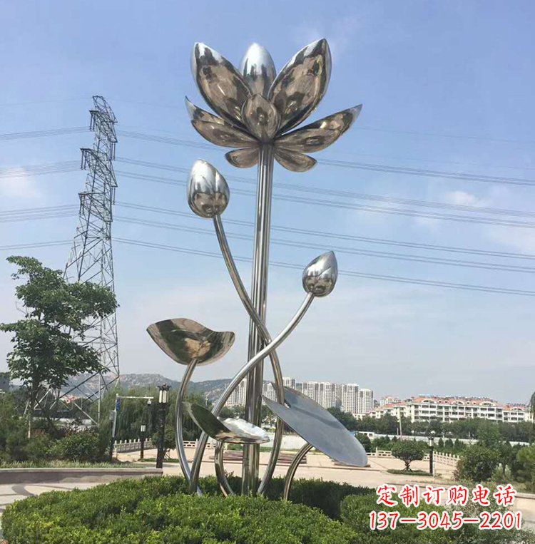 黄冈不锈钢莲花雕塑美丽的象征