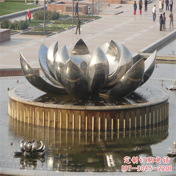 黄冈不锈钢莲花喷泉——艺术与美的完美结合
