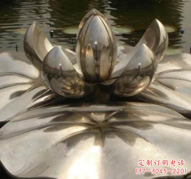 黄冈不锈钢莲花喷泉雕塑艺术结合新技术