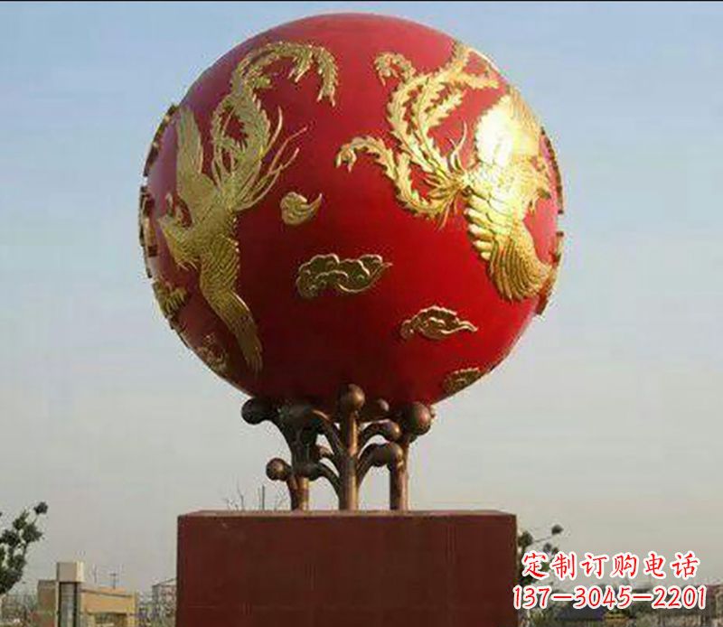 黄冈不锈钢龙凤呈祥雕塑传统艺术的精美体现