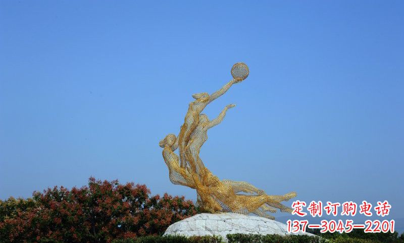 黄冈精致的不锈钢女排雕塑