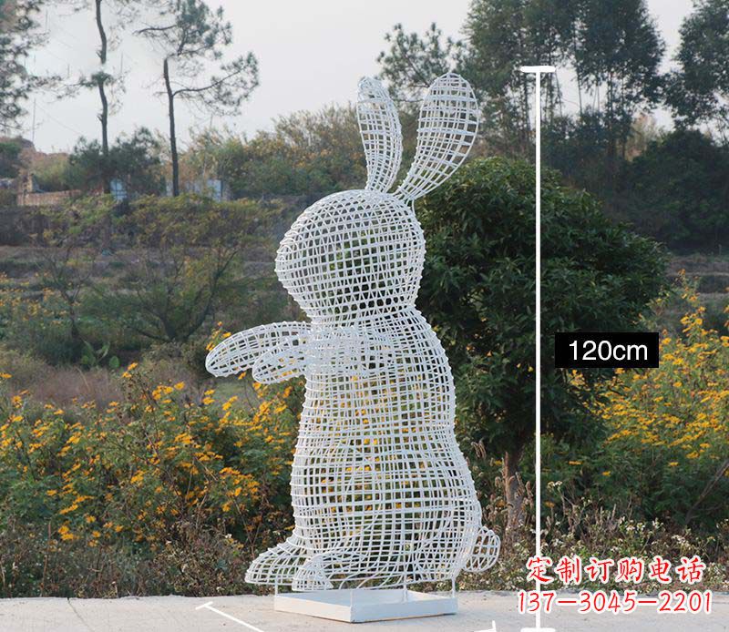 黄冈精致的不锈钢镂空兔子雕塑