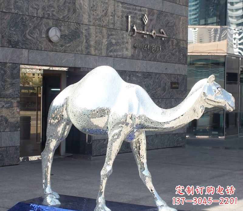 黄冈不锈钢骆驼雕塑精美外形折射古朴美感