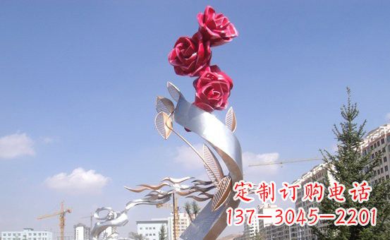 黄冈不锈钢玫瑰雕塑精致的艺术之美
