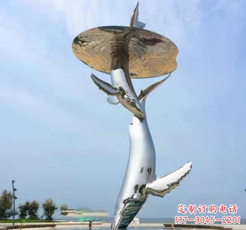 黄冈不锈钢海豚雕塑精美的艺术品
