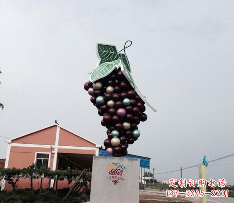 黄冈精美绝伦的不锈钢葡萄雕塑