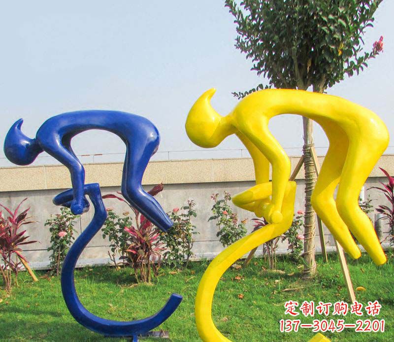 黄冈不锈钢骑自行车广场景观雕塑——给城市带来活力