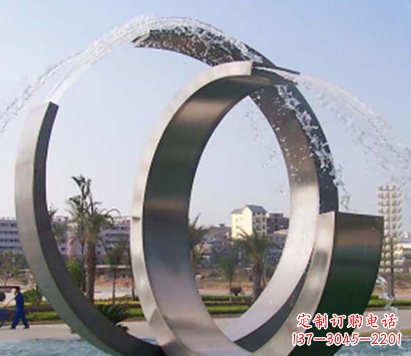 黄冈不锈钢情侣戒指雕塑象征爱情的永恒之物