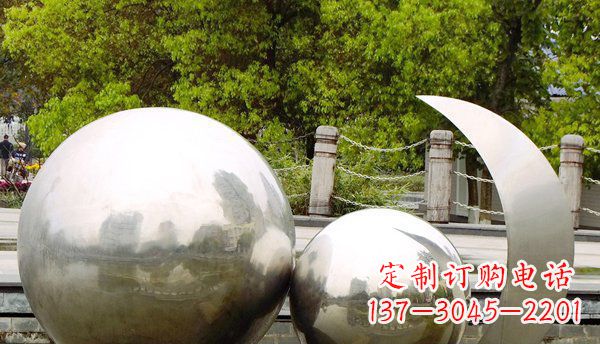 黄冈不锈钢球形地球月亮雕塑精美的艺术之作