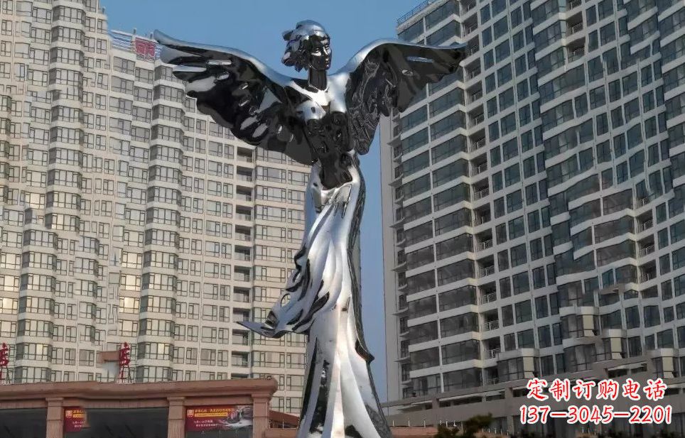 黄冈不锈钢天使雕塑传递着美丽与希望