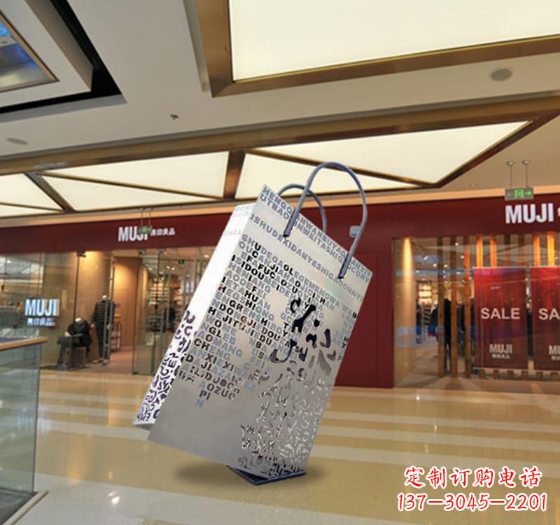 黄冈不锈钢购物袋雕塑给消费者带来更好的购物体验