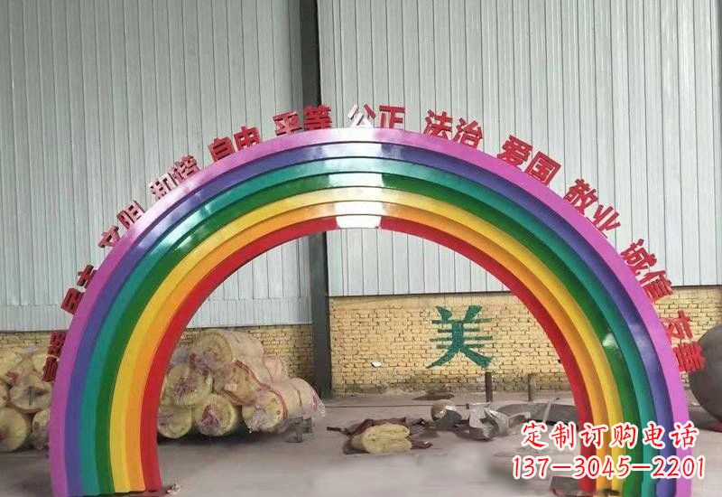 黄冈表达不锈钢社会主义核心价值观的彩虹拱门雕塑