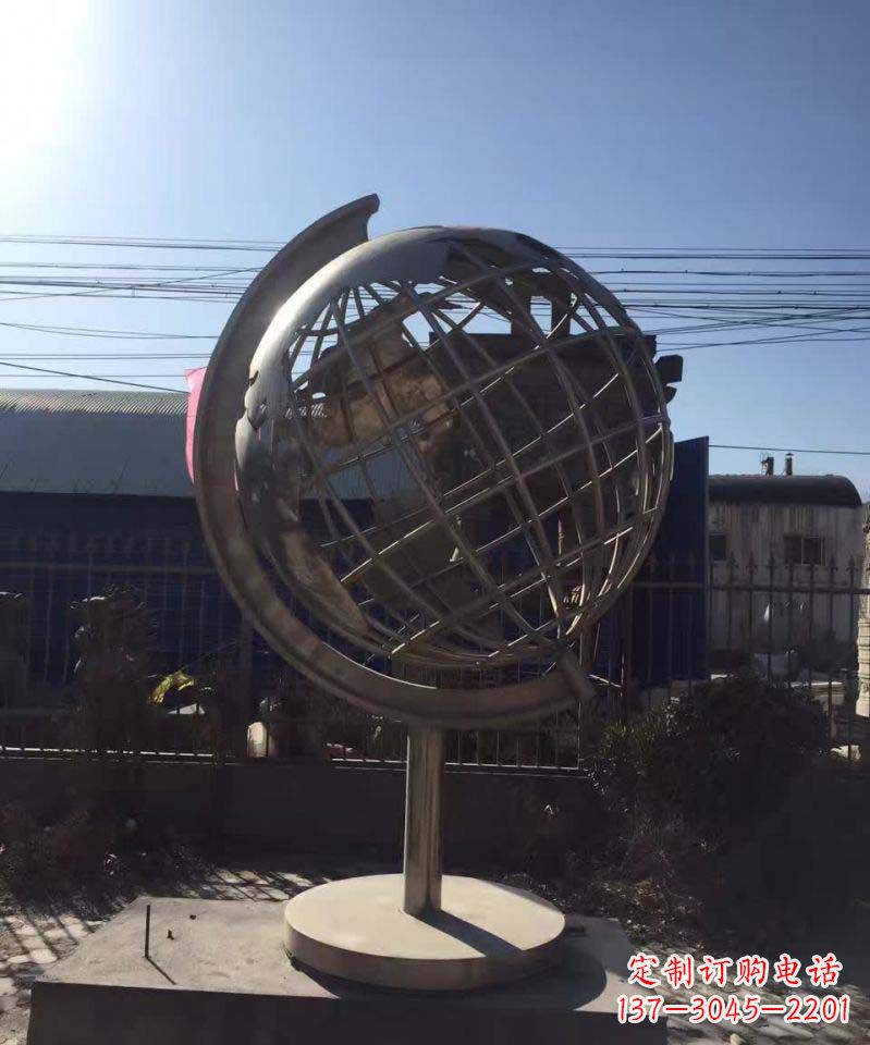 黄冈不锈钢地球仪雕塑精美装饰室内空间