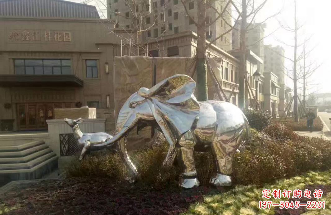 黄冈不锈钢大象雕塑——美轮美奂的艺术精品