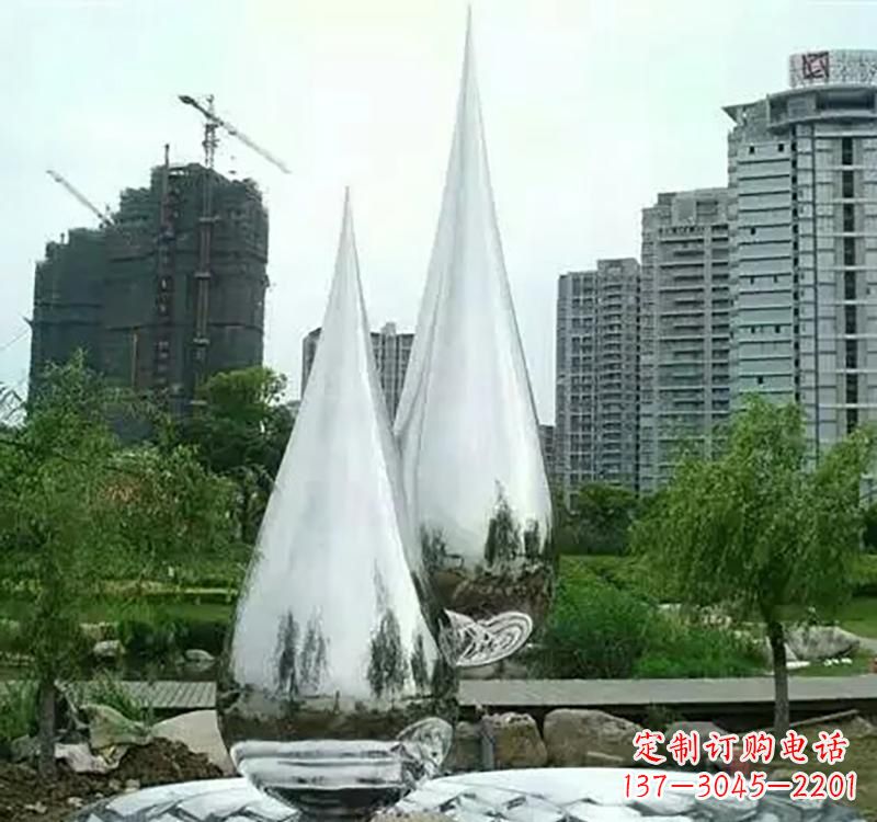 黄冈不锈钢水滴拱门雕塑