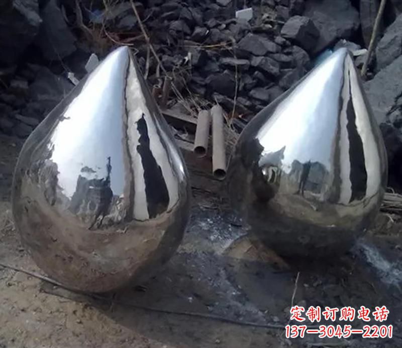 黄冈不锈钢水滴雕塑美丽绽放