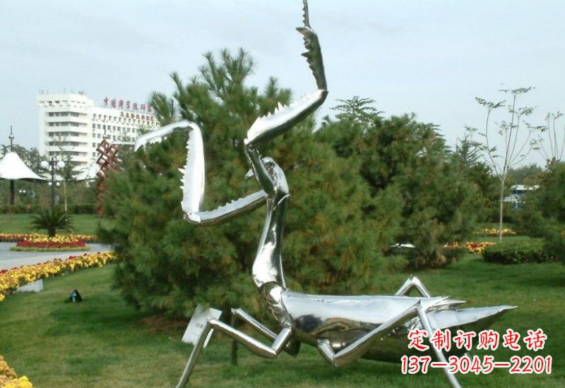 黄冈不锈钢螳螂雕塑艺术的精美结晶