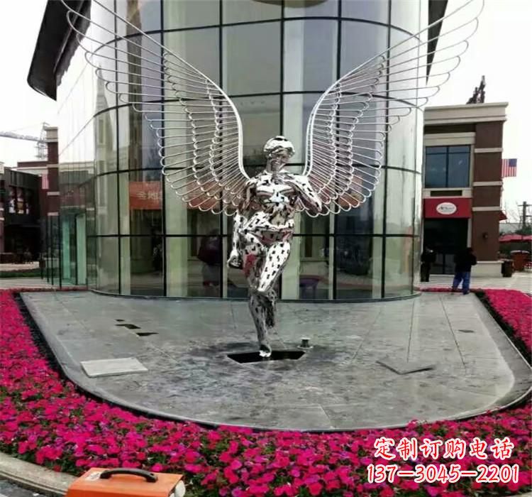 黄冈不锈钢天使雕塑传递着爱的美丽