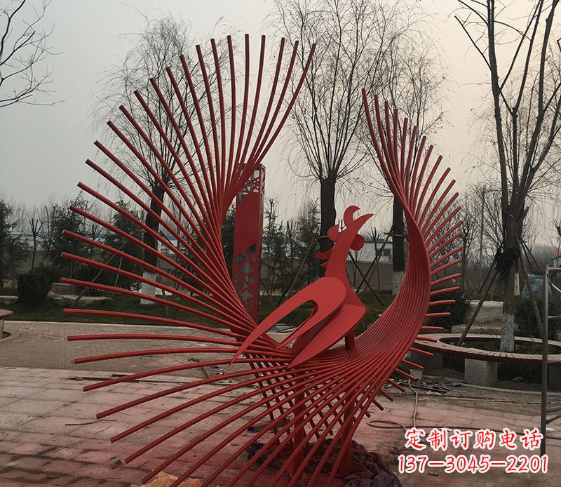 黄冈不锈钢网状凤凰雕塑精美的艺术之作