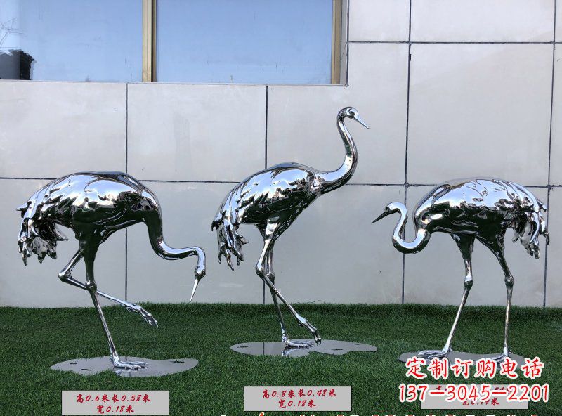 黄冈不锈钢仙鹤雕塑传承中国古典美感