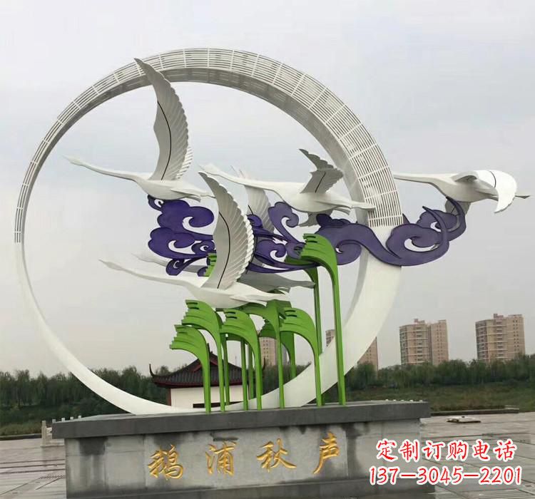 黄冈不锈钢艺术——仙鹤雕塑