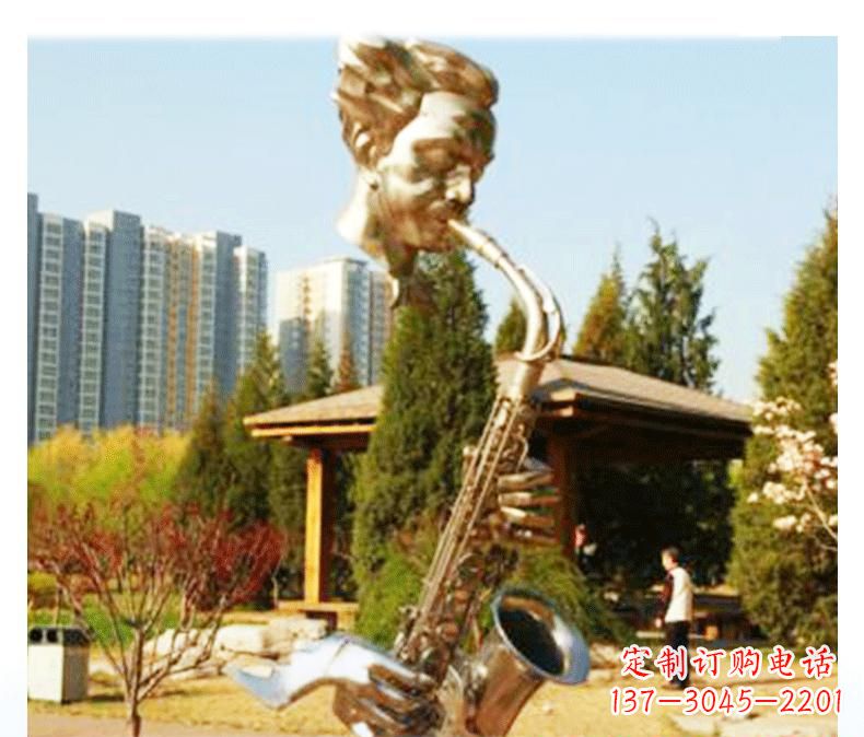黄冈不锈钢萨克斯雕塑精美而又抒情