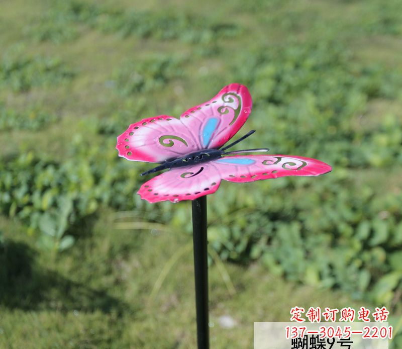 黄冈不锈钢园林彩色蝴蝶插件精美的蝴蝶雕塑