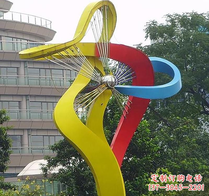 黄冈不锈钢风车雕塑——烤漆之美