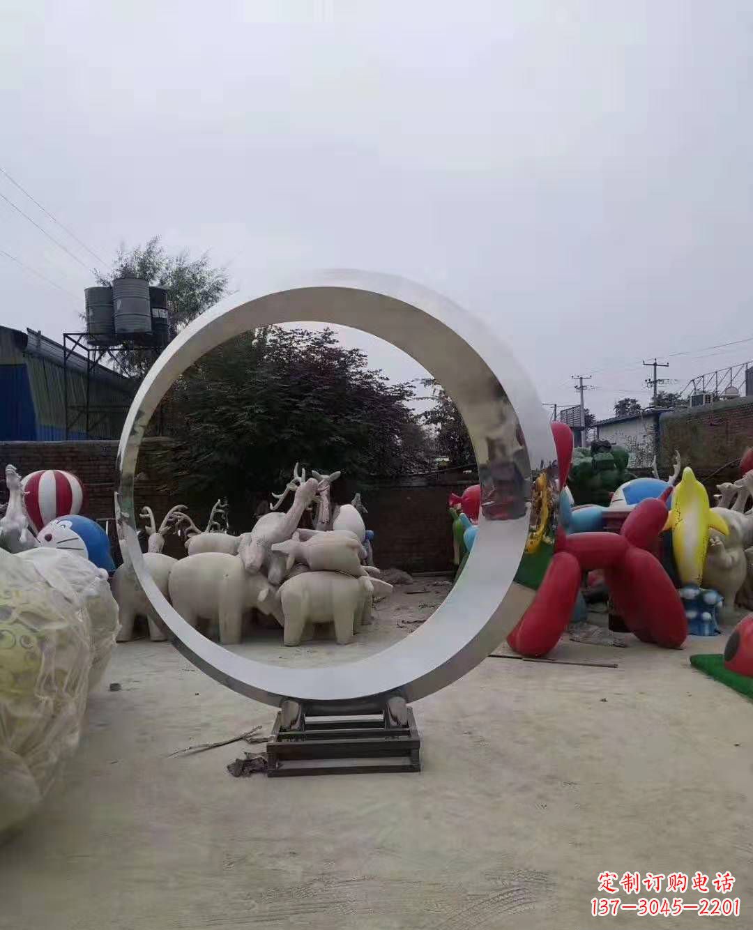 黄冈不锈钢圆环雕塑,点缀环境美景