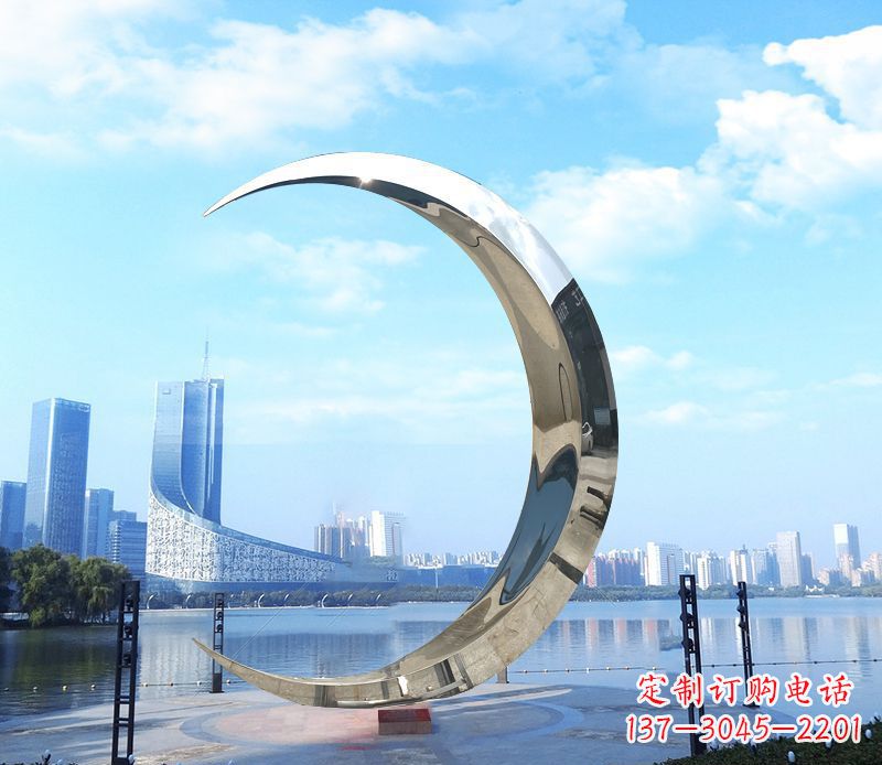 黄冈不锈钢月亮雕塑象征着美丽的月亮