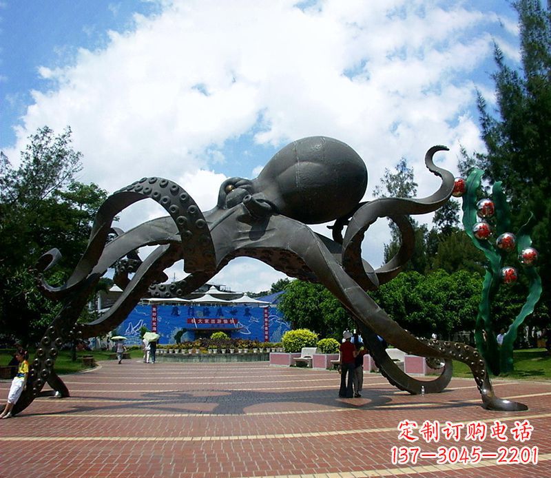 黄冈不锈钢章鱼雕塑精美艺术品