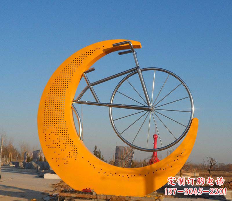 黄冈不锈钢自行车雕塑一次性看到的艺术经典