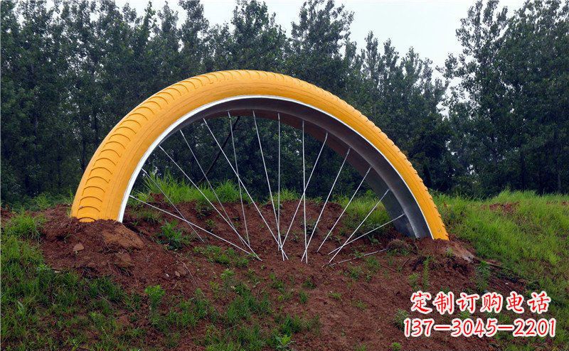 黄冈不锈钢自行车雕塑——景观美化的象征