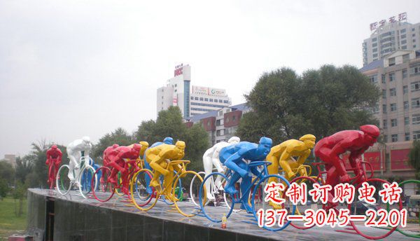 黄冈不锈钢自行车雕塑激情与美感的结合