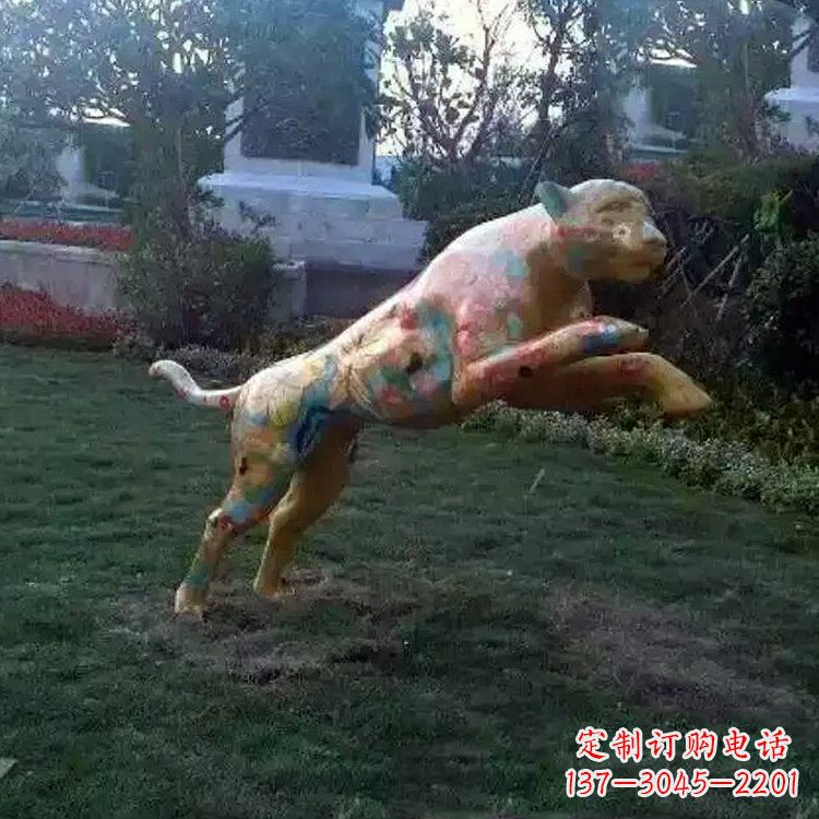 黄冈豹子玻璃钢雕塑——精美动物摆件