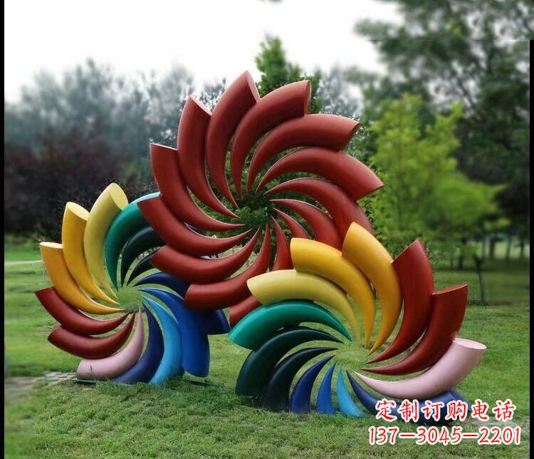 黄冈彩色不锈钢风车雕塑