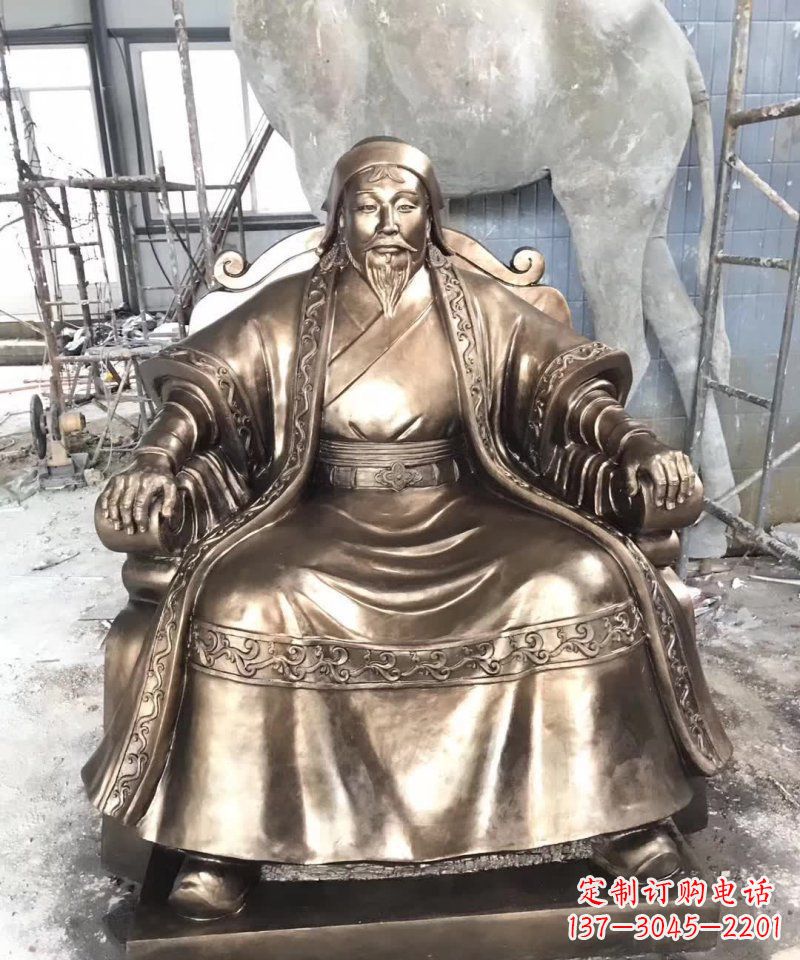 黄冈成吉思汗铜雕——象征着蒙古强大力量
