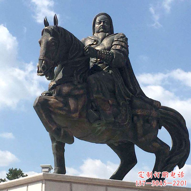 黄冈成吉思汗驰骋铜像象征着不朽的传奇